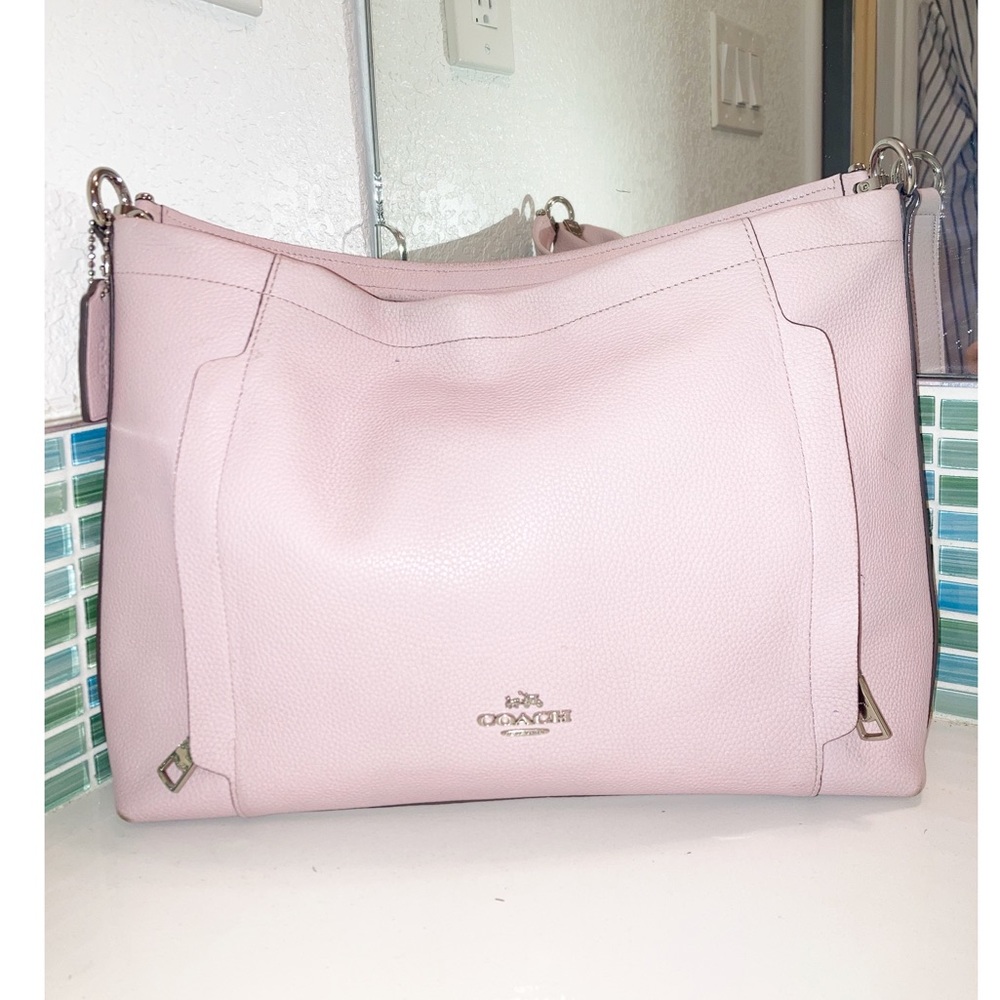 COACH Isabelle / Scout Leather Shoulder Bag Petal/Pale Pink